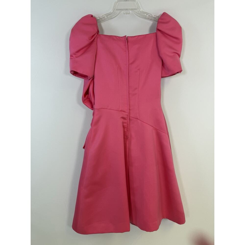 Vintage VICTOR COSTA 1980's Pink Satin Dress Gown Size 10 Knee Length Prom HoCo - Picture 8 of 16